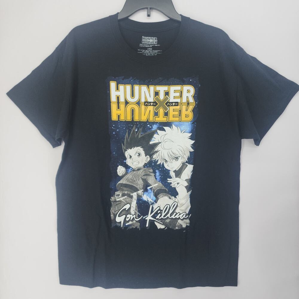 Hunter x Hunter Gon Killua Graphic T-Shirt Navy Black L